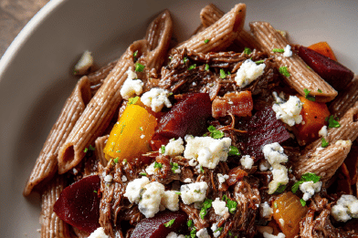 Beef Beet Ragout Penne