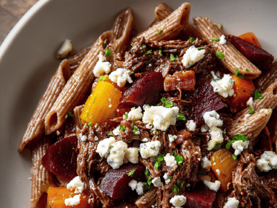 Beef Beet Ragout Penne