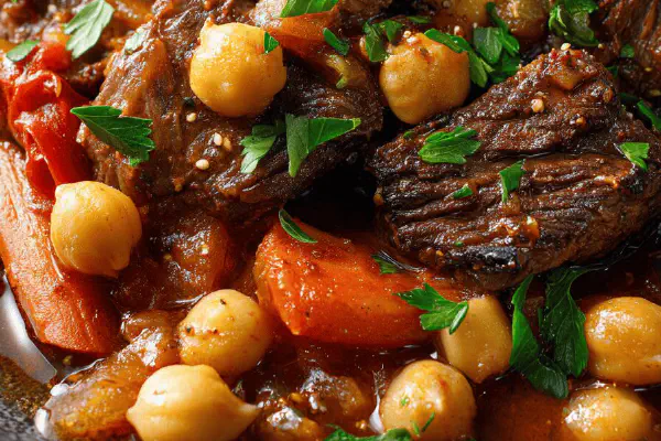 Braised Beef with Peppers and Cherry Tomatoes