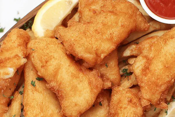 Cod Burgers and Fried Pickles