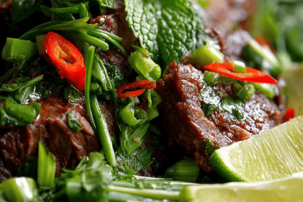 Pressure Cooker Braised Beef with Herb Salad