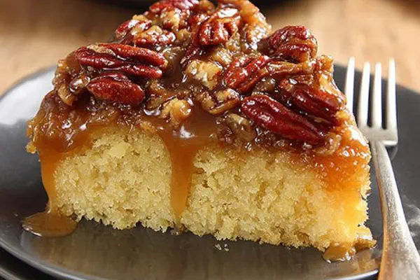 Caramel Pecan Upside Down Cake