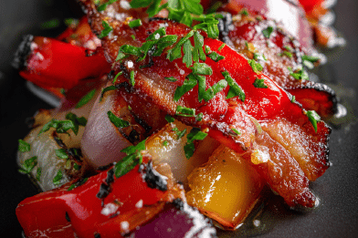 Caramelized Peppers Pancetta