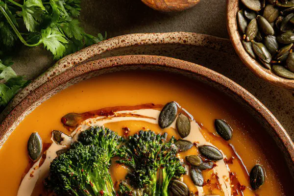 Carrot Tahini Broccoli Soup