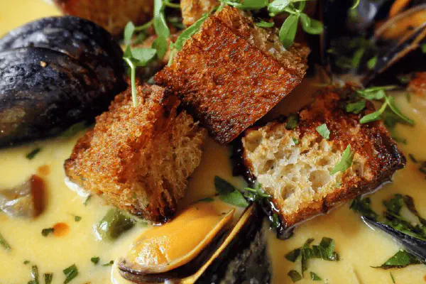 Clams White Wine Bacon Crumble