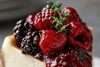 Cheesecake with Fruity Sauce