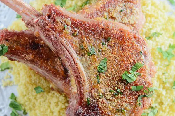 Cheesy Garlic Crusted Lamb
