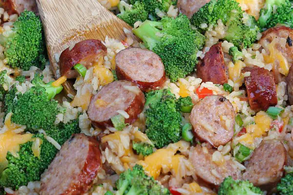 Cheesy Sausage Broccoli Skillet