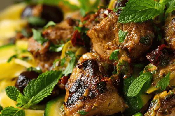 Chicken Tagliatelle with Olives and Preserved Lemon