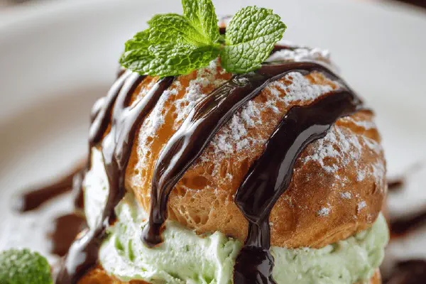 Chocolate Mint Profiteroles