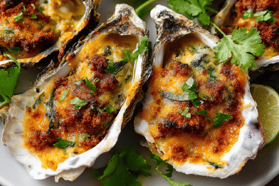 Chorizo Baked Oysters