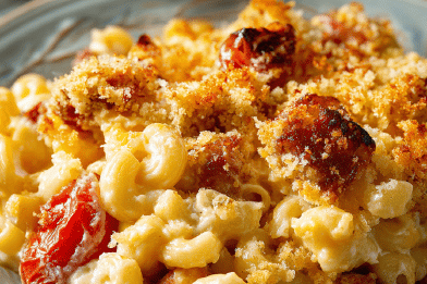 Chorizo Corn Macaroni Bake
