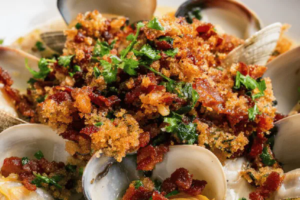 Clams White Wine Bacon Crumble