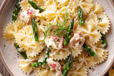Crab Lemon Asparagus Pasta