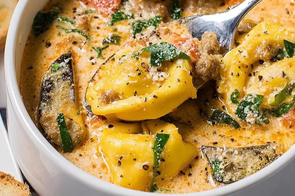 Creamy Sausage Tortellini Soup