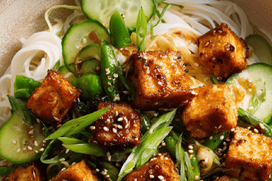 Crispy Tofu Rice Bowls