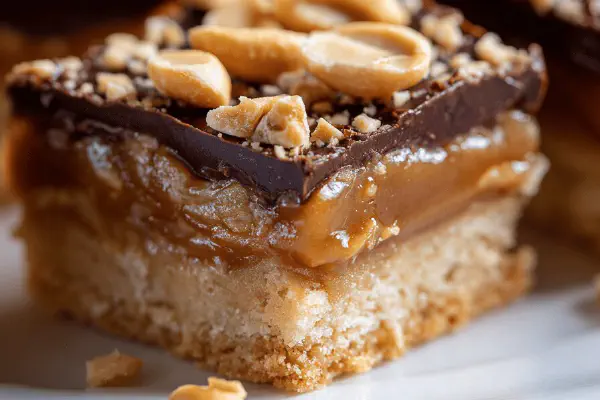 Crunchy Peanut Caramel Bars