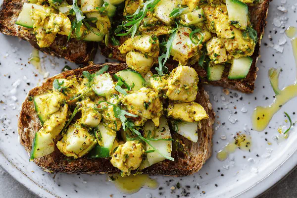 Curried Chicken Toasts