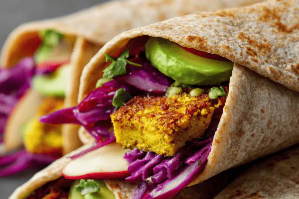 Curried Tofu Avocado Wraps