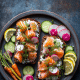 Salmon Rosettes on Creamy Fennel