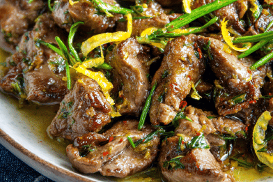 Duck Gizzards with Thyme-Citrus Twist