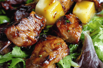 Duck and Honey-Glazed Apple Skewers