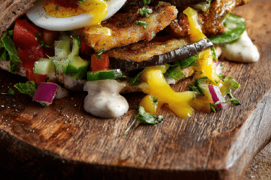 Egg & Eggplant Pita