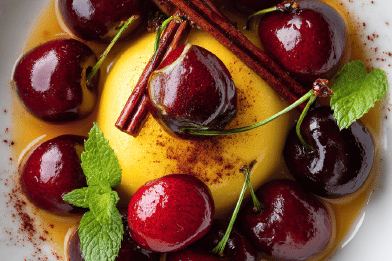 Flambéed Sour Cherry Delight