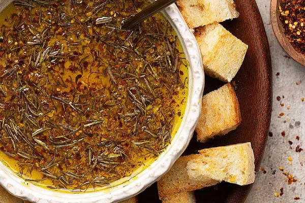 Garlicky Cheese Dipping Oil