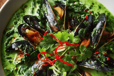 Green Salsa Mussels