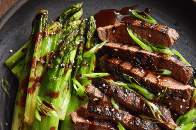 Grilled Celery and Marinated Flank