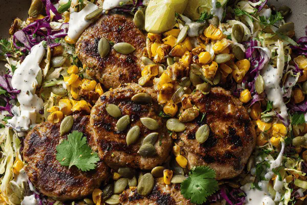 Grilled Corn Slaw Pork Medallions