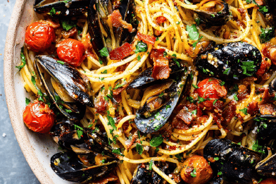 Grilled Mussel Spaghetti