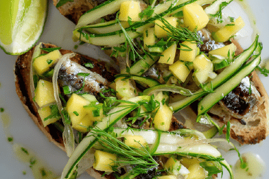 Grilled Sardine Toasts Twist