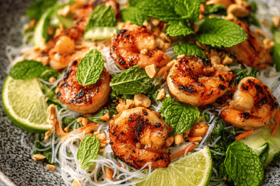 Grilled Shrimp Spring Rolls Salad