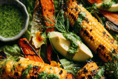 Grilled Veg Chimichurri Salad