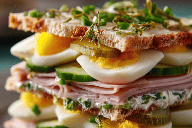 Ham Egg Herb Sandwiches