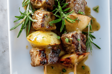 Honey-Mustard Lamb Skewers