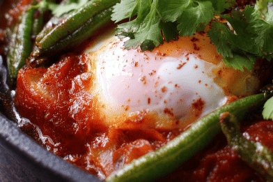Indian Tomato Poached Eggs
