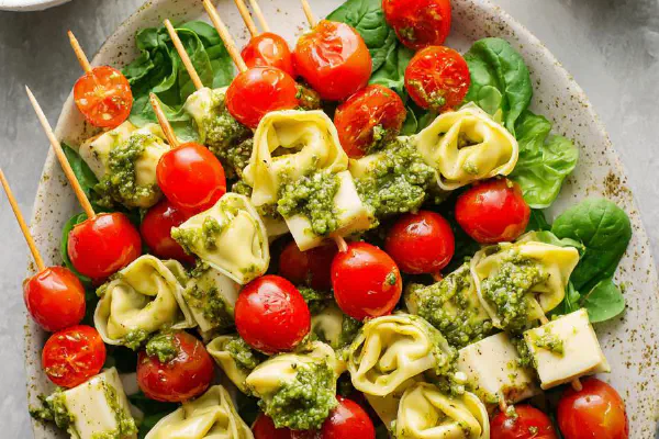 Lemon Arugula Tortellini Skewers