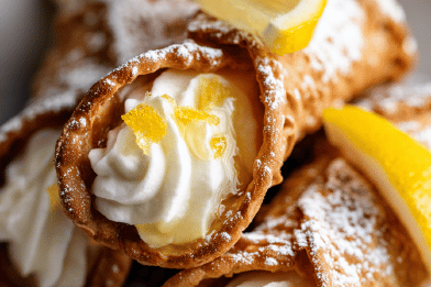 Lemon Mascarpone Cannolis