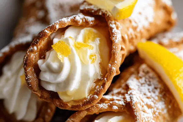 Lemon Mascarpone Cannolis