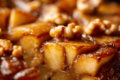 Maple Glazed Upside-Down Apple Cake