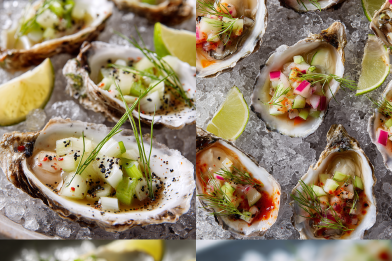 Maple Vegetable Mignonette Oysters