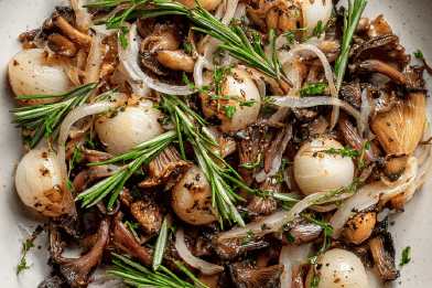 Marinated Oyster Mushrooms and Pearl Onions