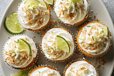 Mini Lime Coconut Cupcakes