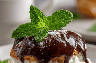 Mint Chocolate Profiteroles