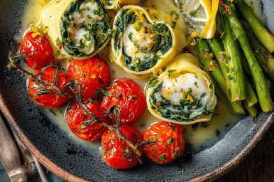 Pan-Seared Haddock Spinach Ravioli