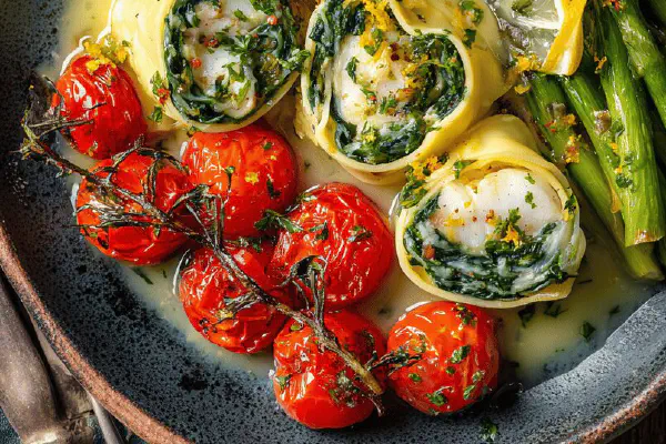 Pan-Seared Haddock Spinach Ravioli