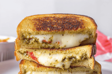 Pesto Pine Nut Grilled Cheese